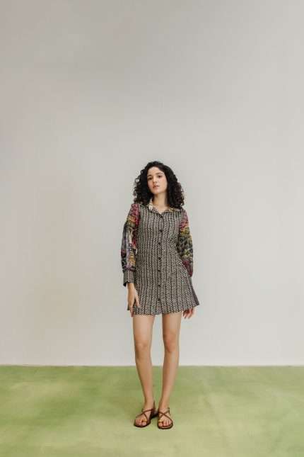 Boho Botanical Shirt Dress