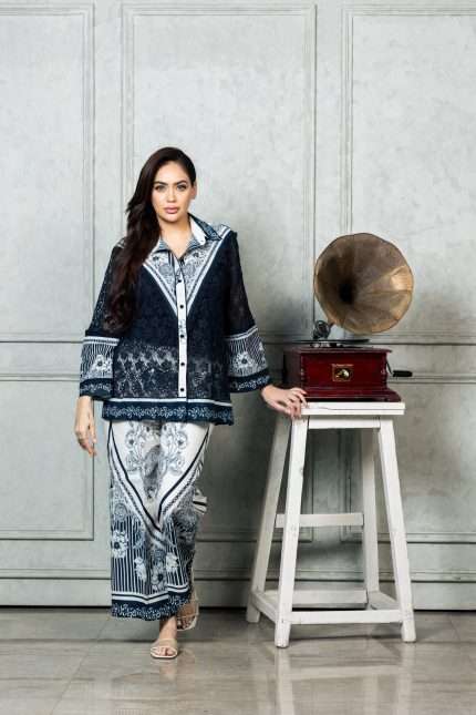 Aura Cotton Crochet Shirt Cord Set